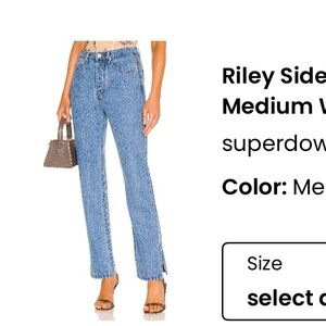 Superdown Straight Leg Jeans - Medium Blue